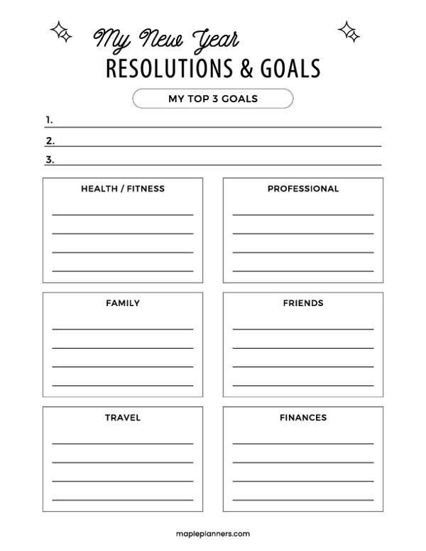 Goal-Setting Template for the New Year