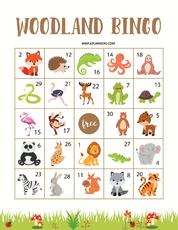 Woodland Bingo