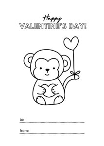 Happy Valentines Day Coloring Card