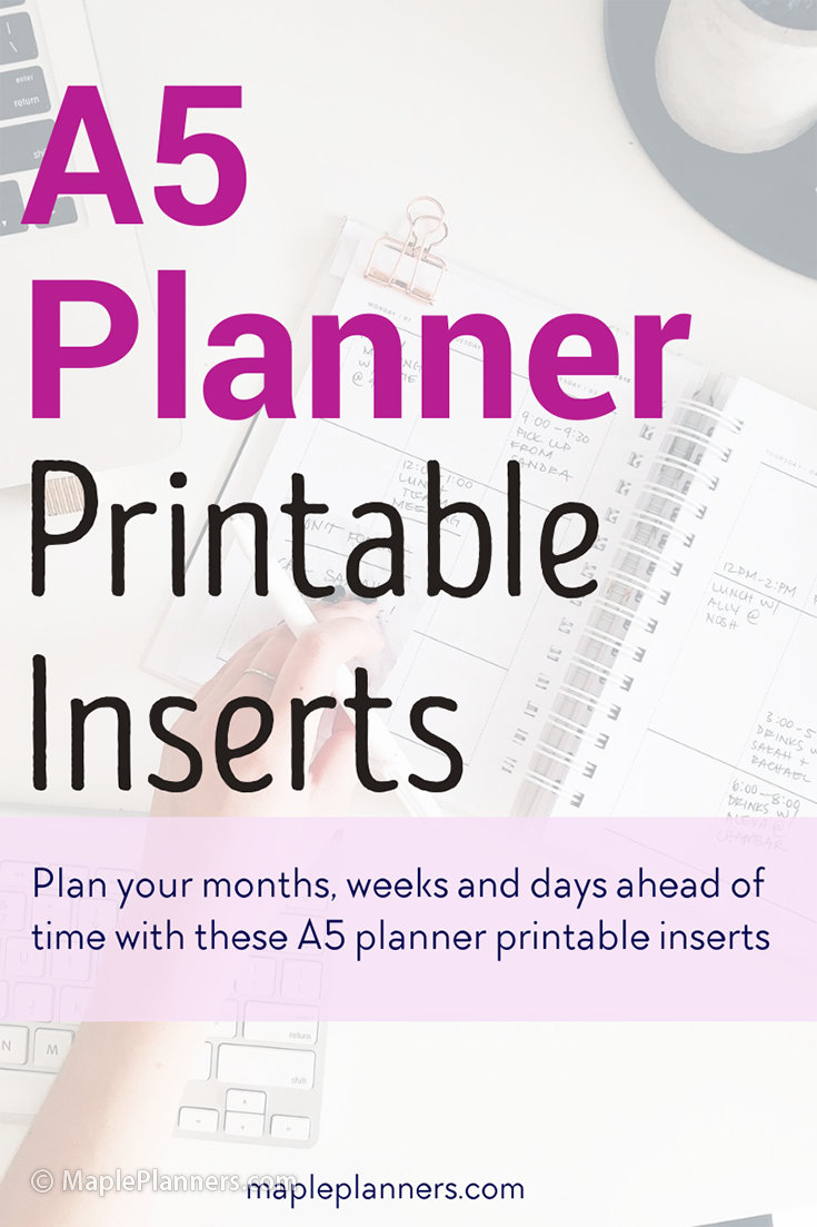A5 Planner Inserts Daily Planner Printable A5 Filofax, A5 Planner