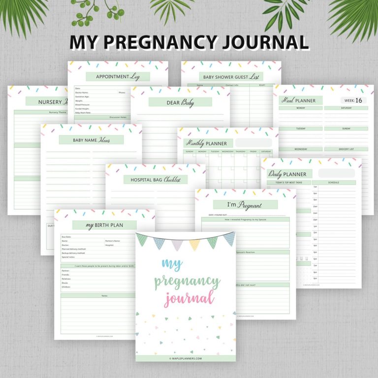 Free Printable My Pregnancy Journal