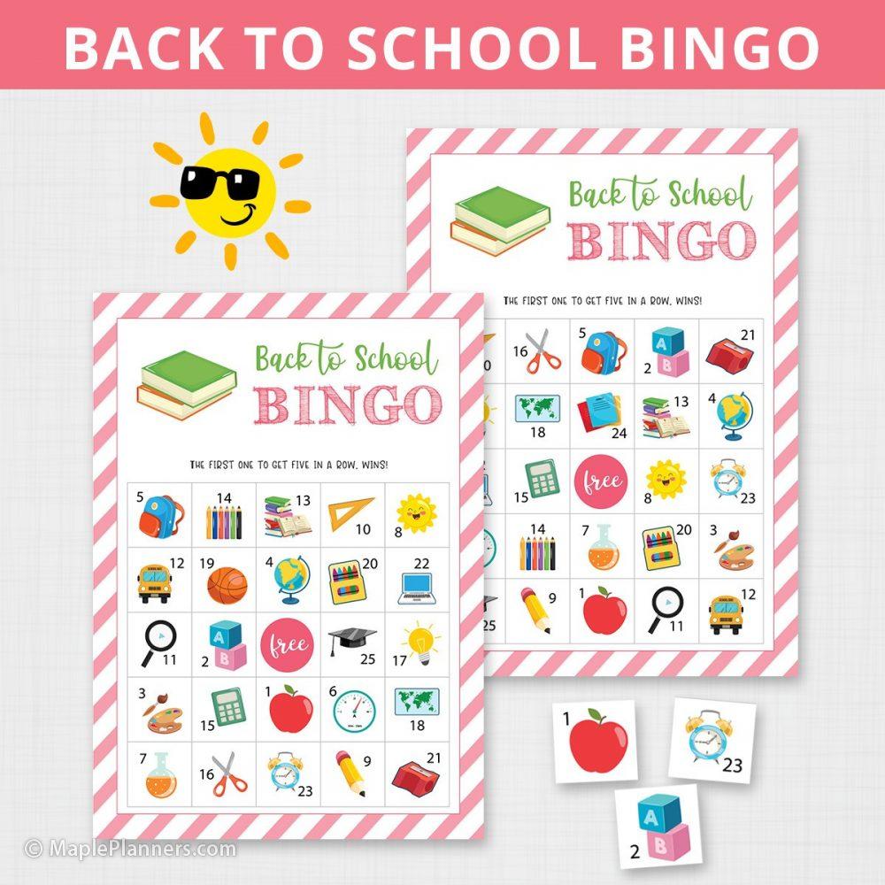 Free Printable Back to School Bingo Cards