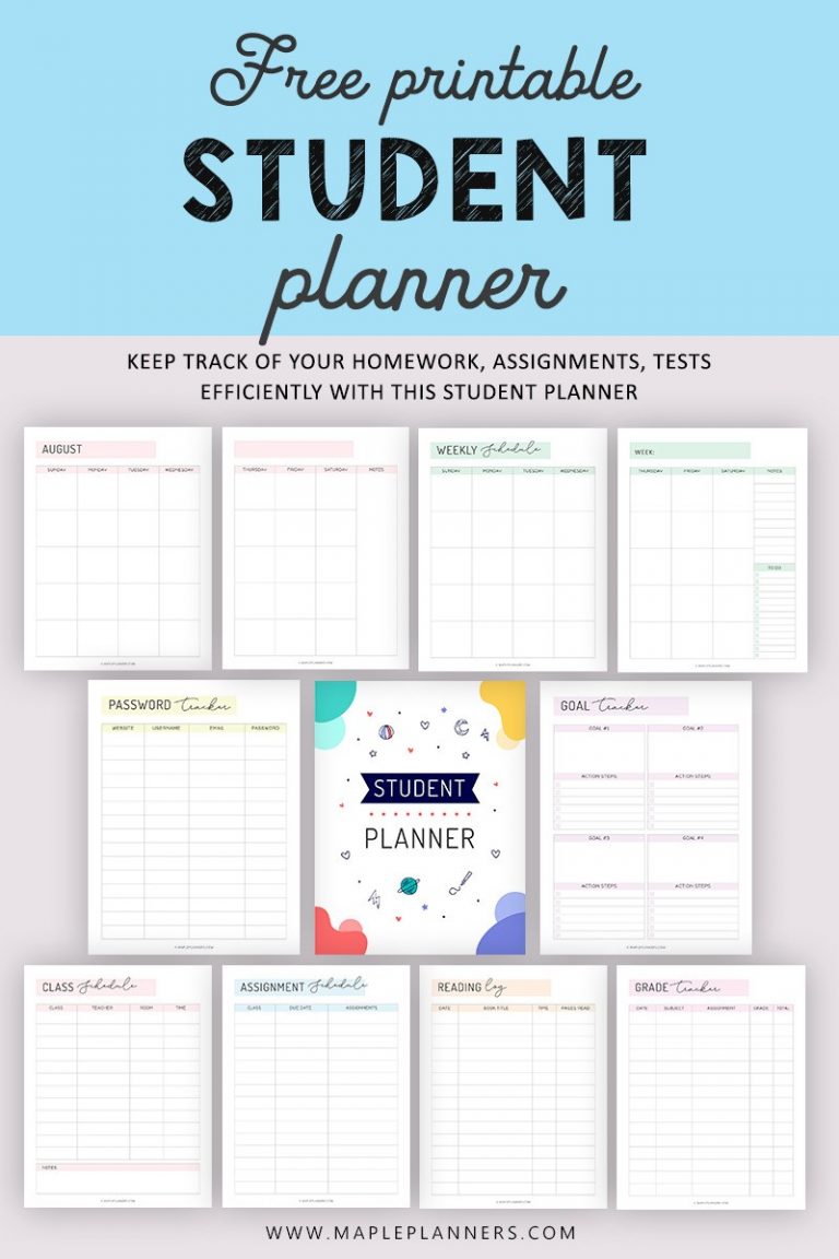 Free Printable Student Planner | Keep Track of School Activities