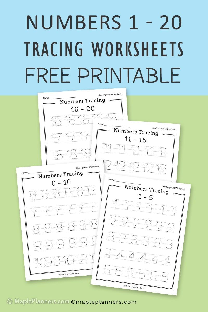 free printable worksheets for kids tracing numbers 1 20 worksheets