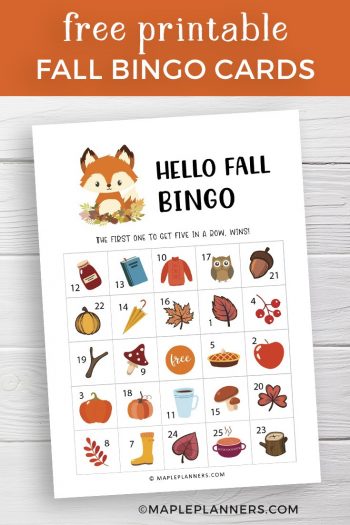 Fall Bingo Free Printable | Fun Fall Activities for Kids