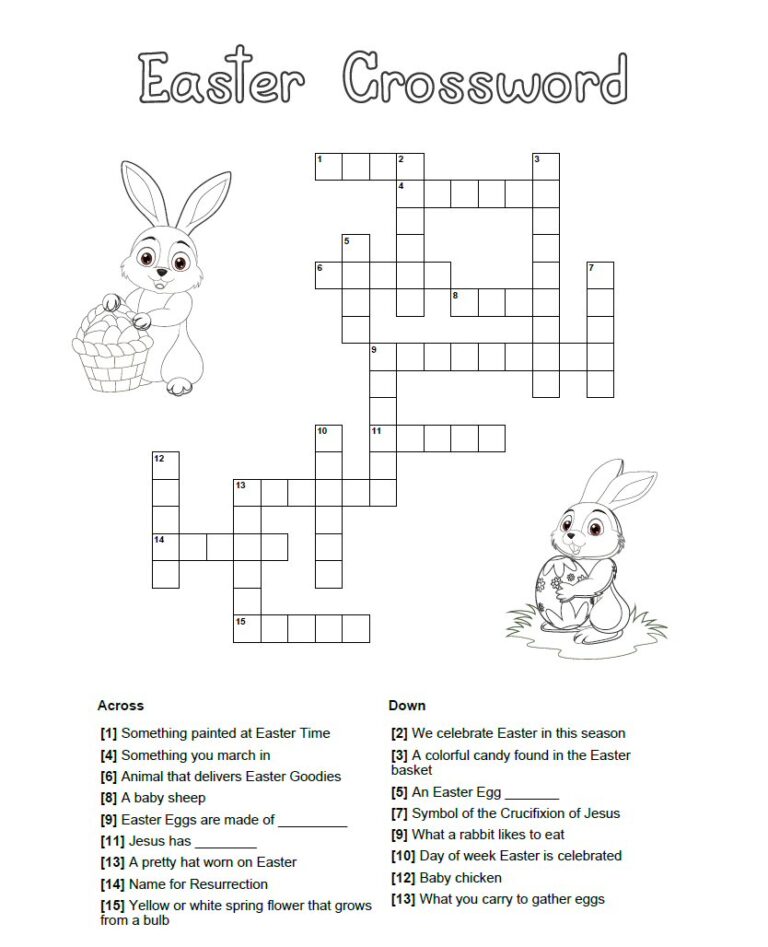 Free Printable Easter Crossword Puzzle | Fun Easter Activities for Kids