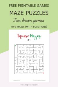 Free Printable Mazes for Kids | Brain Games for Kids and Adults