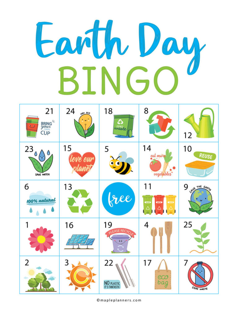 Free Printable Earth Day Bingo | Earth Day Activities for Kids