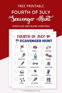 Free Printable 4th of July Scavenger Hunt for Kids