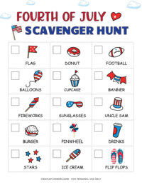 Free Printable 4th of July Scavenger Hunt for Kids