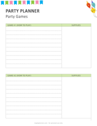 Printable Party Planner to Plan a Perfect Party