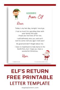 Free Printable Elf on the Shelf Template