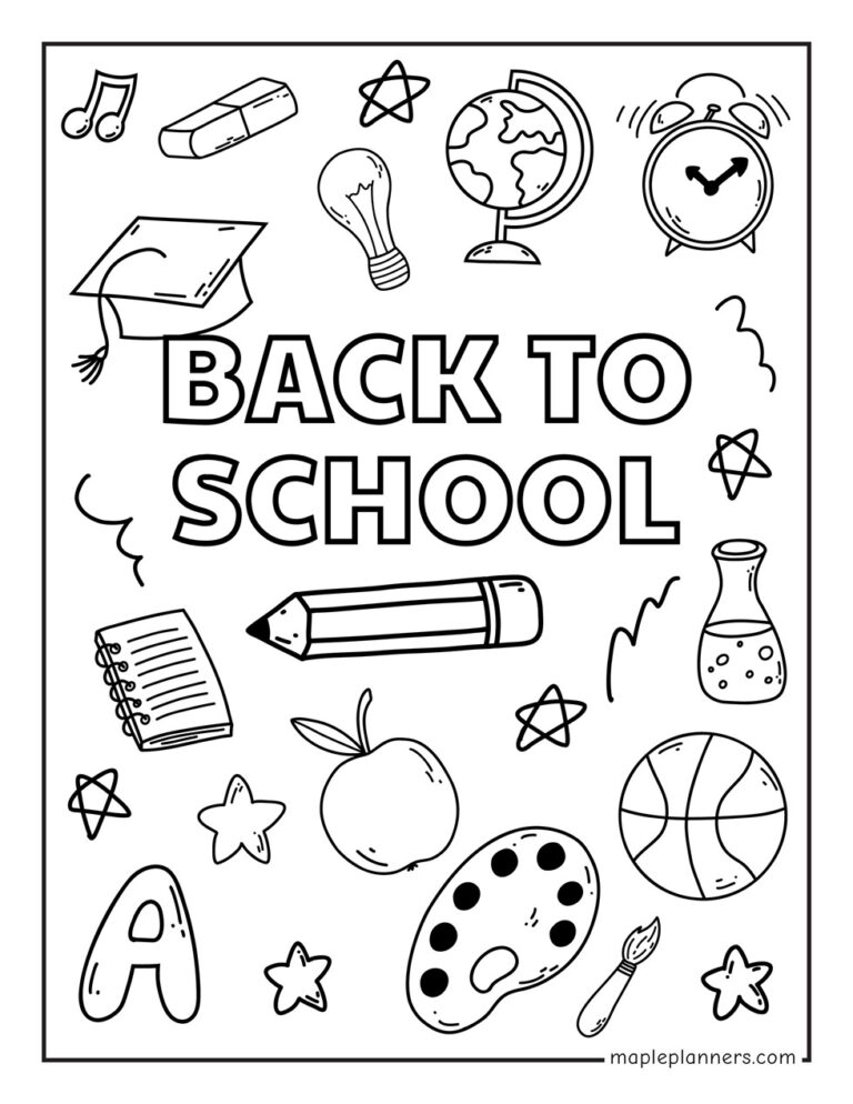 Free Back to School Coloring Pages for Kids