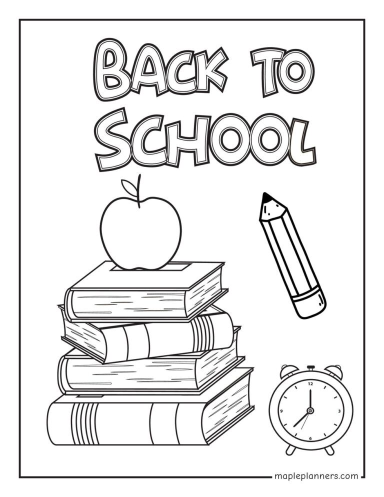 Free Back to School Coloring Pages for Kids