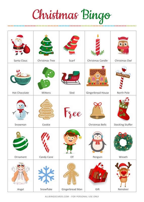 Printable Christmas Bingo