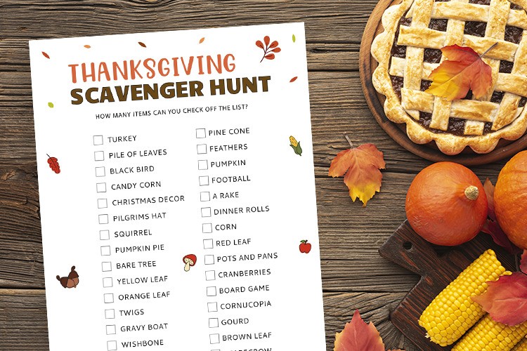 Thanksgiving Scavenger Hunt Printable