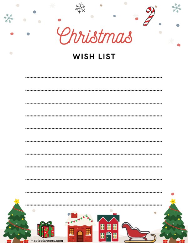 Christmas Wish List Template