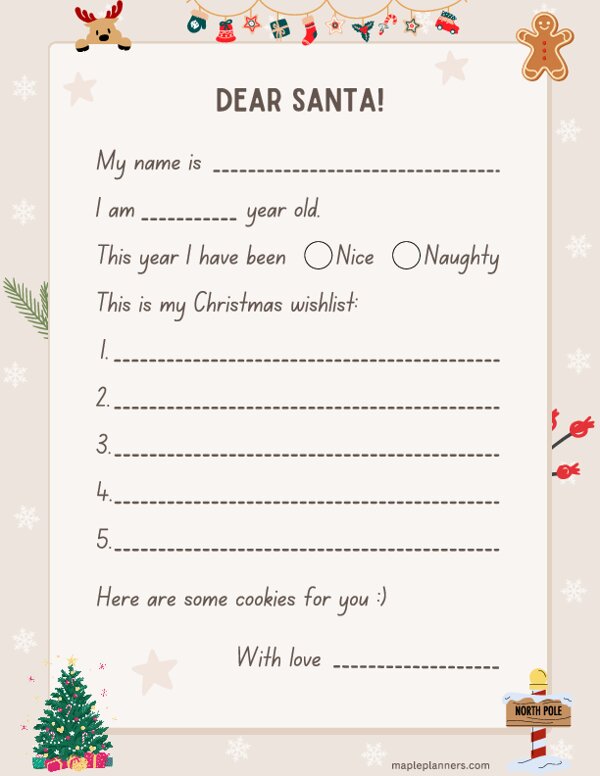 Christmas Wish List Template