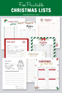 Free Printable Christmas Lists