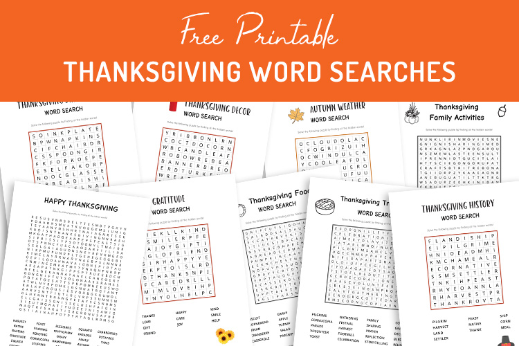 Free Printable Thanksgiving Word Search Puzzles